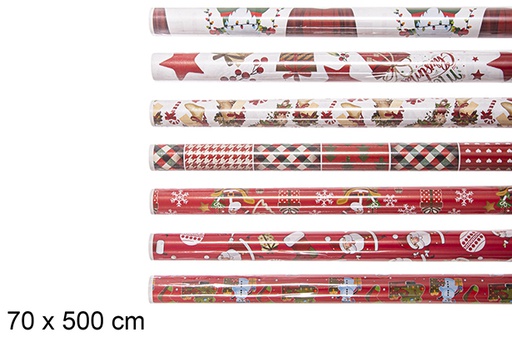 [104315] Présentoir assortiment de papier cadeau de Noël 70x500 cm