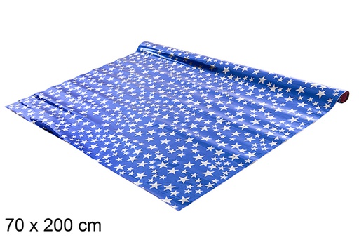 [104326] Carta plastificata decorata con stelle argento 70x200 cm