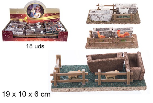 [104357] Scène de ferme pour Crèche de Noël 19x10x6 cm