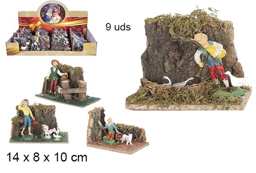 [104358] Scena pastori 4 modelli assortiti 14x8 cm