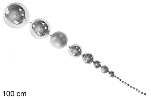 [104367] Silver Christmas ball chain 100 cm