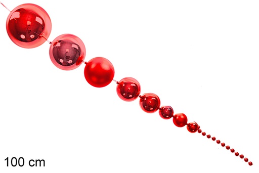 [104369] Red Christmas ball chain 100 cm