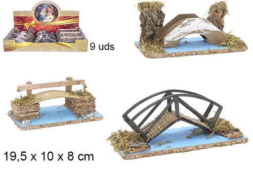 [104392] Wooden bridge assorted model 19,5x10x8 cm