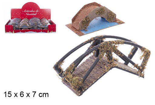 [104393] Bridge with river assorted model 15x6 cm