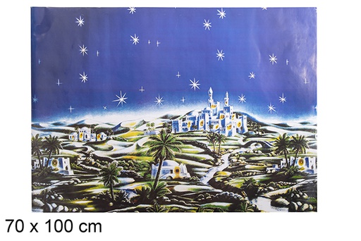 [104397] Papel decorado paisaje nocturno 70x100 cm  