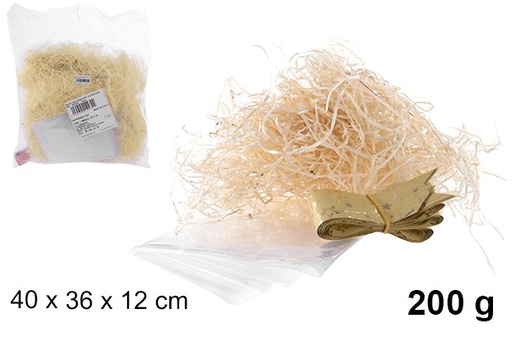 [104434] sachet avec paille/papier cellophane/noeud 200gr 40x36x12cm