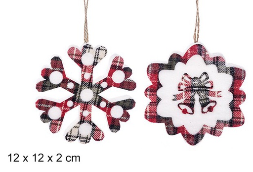 [105198] Pendentif flocon de neige assorti 12 cm