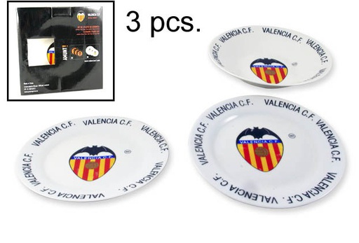 [022334] Pack 3 piezas vajilla cerámica VCF decorado