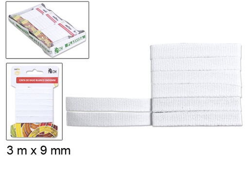 [066830] Cinta de raso blanco 3mx9mm