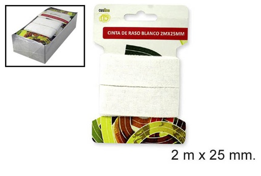 [066834] Nastro di raso bianco 2 m x 25 mm