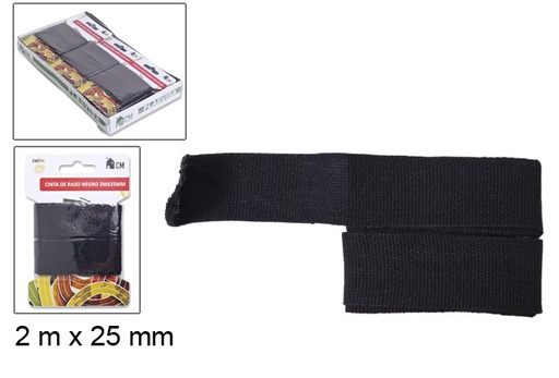 [066839] BLACK COTTON TAPE 25MMx2M