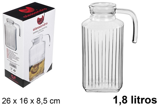 [100004] Brocca acqua in vetro con coperchio 1,8 l.