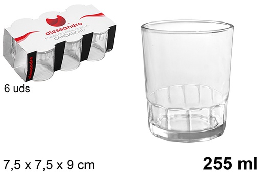[100007] Pack 6 vasos cristal agua candanchu 255 ml