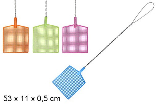 [100224] Truelle tapette à mouche manche métal 53 cm