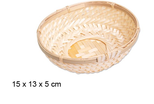 [100252] Natural oval bread basket 15x13x5 cm