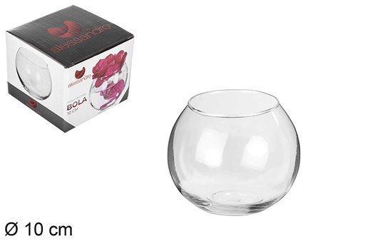 [100480] Glass ball flower vase 10 cm 