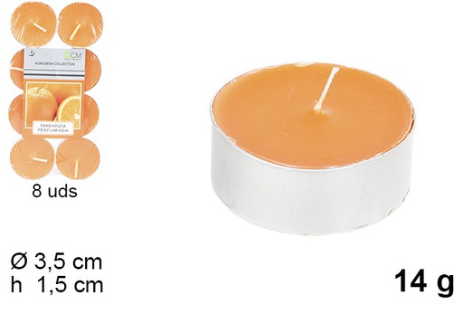 [100613] Pack 8 velas perfumadas de laranja 14 gr