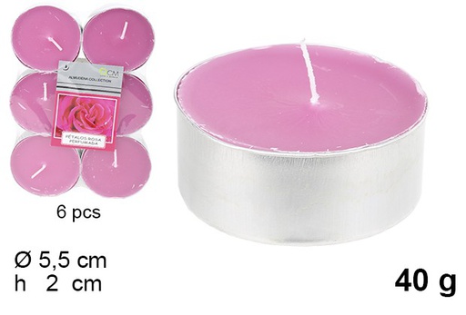 [100635] 6/ROSE PETAL SCENTED TEALIGHT CANDLE