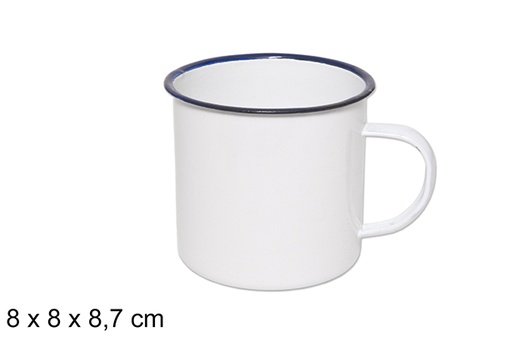 [100786] Caneca esmaltada branca 8 cm