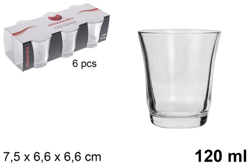 [100818] Pack 6 vasos cristal café cortado 120 ml