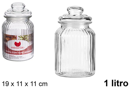 [100821] Glass jar with airtight lid 1 liter