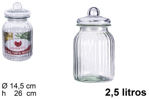 [100824] Glass jar with hermetic lid 2,5 l.