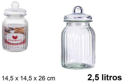 [100824] Glass jar with hermetic lid 2,5 liters