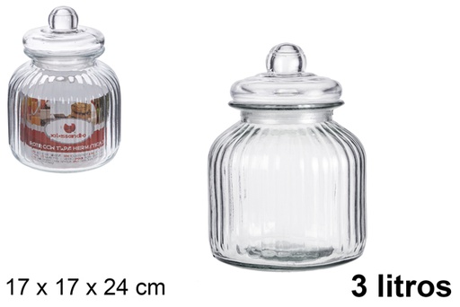 [100825] Bocal en verre avec couvercle hermétique 3 litres