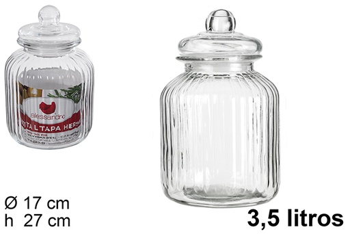 [100826] Glass jar with hermetic lid 3,5 l.