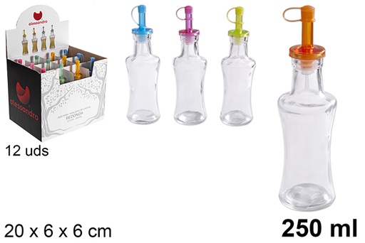 [100830] Round glass oil/vinegar dispenser 250 ml