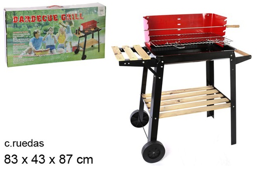 [101309] Barbecue con ruote 83x43 cm