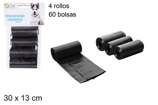 [101481] Bolsas recoge excrementos negras 60 uds