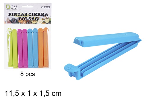 [101488] Pack 8 piccole clip chiudi sacchetti 11,5 cm