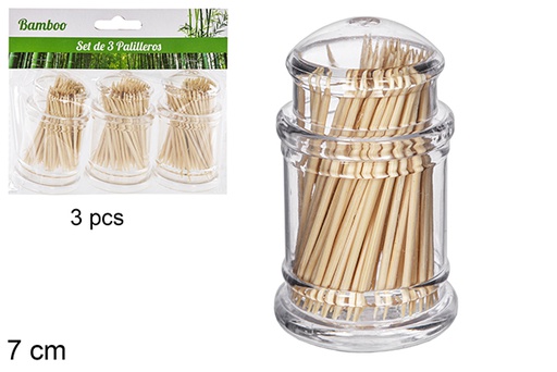 [101493] Pack 3 bamboo chopsticks 7 cm