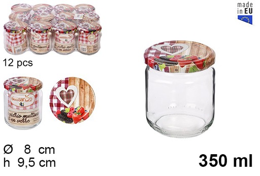 [101679] Glass jar with fruit lid 350 ml