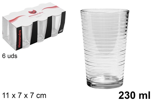 [101686] Pack 6 vaso cristal agua Lisboa 230 ml