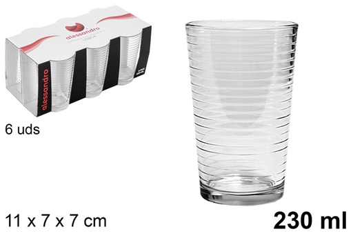 [101686] Pack 6 vasos cristal agua Lisboa 230 ml