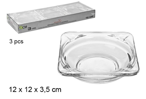 [101781] Cenicero cristal cuadrado 12 cm