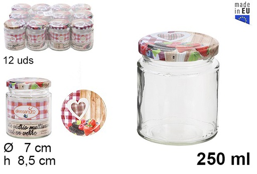 [101799] Glass jar with fruit lid 250 ml