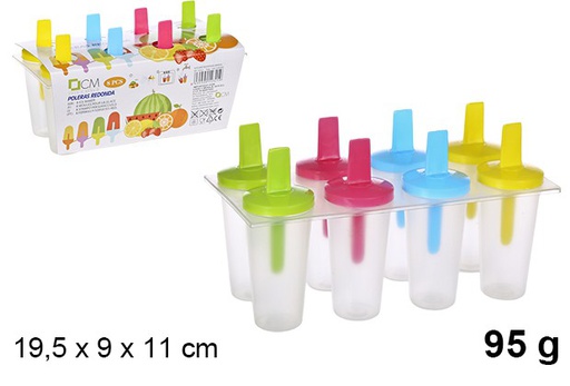 [102321] Pack 8 stampi rotondi per ghiaccioli 95 gr.