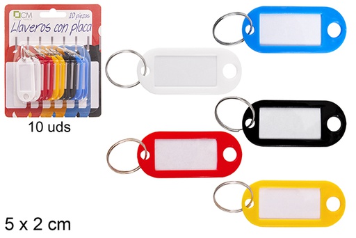 [102352] Pack 10 llaveros con placa