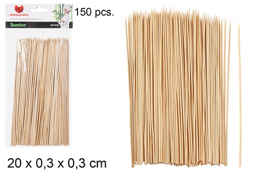 [102358] Pack 150 spiedini per barbecue in bambù 20 cm