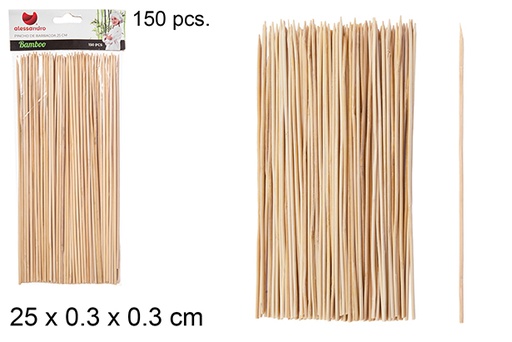 [102359] Pack 150 pinchos bambú barbacoa 25 cm