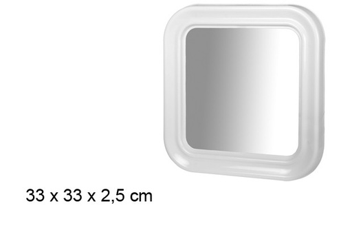 [102393] Espejo cuadrado blanco 33 cm