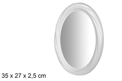 [102398] Espelho oval branco 35 cm