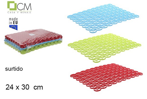 [102640] Égouttoir en plastique couleurs assorties 24x30 cm