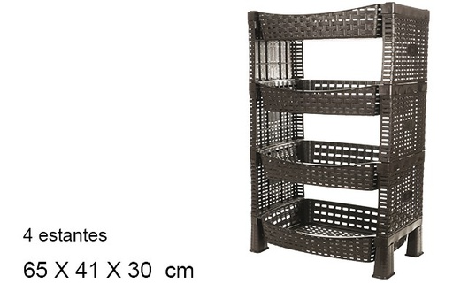 [102732] Wengué 4-shelf rattan greengrocer