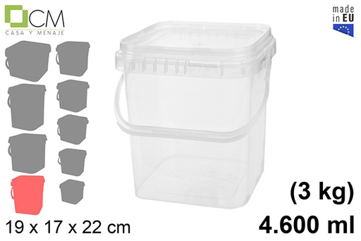 [102745] Squared multipurpose plastic container 4.600 ml (3 kg)