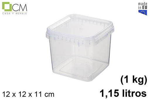 [102746] Contenitore multiuso in plastica quadrato 1.150 ml (1 kg)