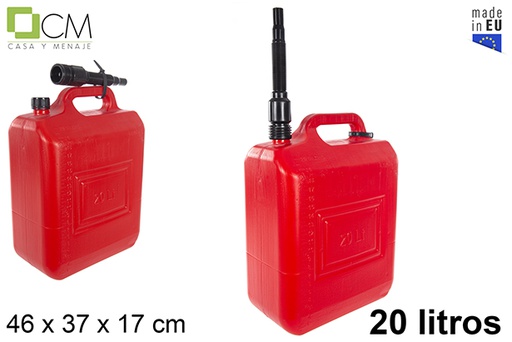 [102748] Garrafa multiusos vermelho com tampa e mangueira 20 l.